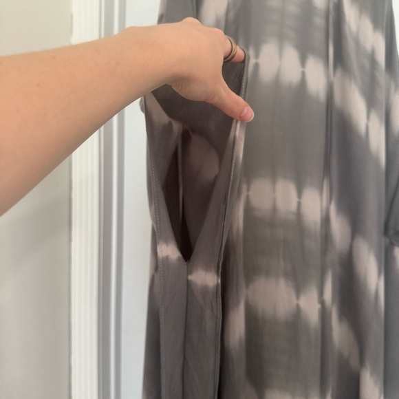 Charming Charlie Gray Boho Tie Dye Tunic Open Front Cardigan OS Festival Hippie - Picture 13 of 13